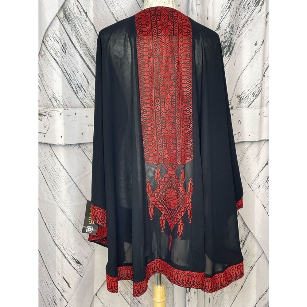 Al Karnak Embroidered Kimono Black\Red OS - Picture 5 of 7